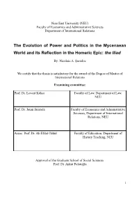 The Evolution of Power and Politics in the Mycenaean World and Its Reflection in the Homeric Epic: the Iliad