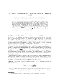 The Order of the Largest Complete Minor in a Random Graph