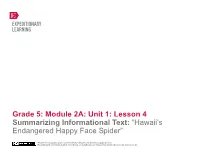 Engageny Curriculum: ELA, Grade 5, Module 2A, Unit 1, Lesson 4