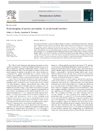 Neuroimaging of Person Perception a Social-Visual Interface