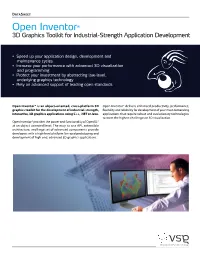 Open Inventor® 3D Graphics Toolkit for Industrial-Strength Application Development