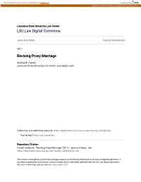 Reviving Proxy Marriage