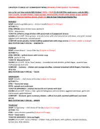 UNIVERSAL STUDIOS LOT COMMISSARY MENU (All MENU ITEMS SUBJECT to CHANGE) Join Us for Our New Outside BBQ Station! MON – THUR