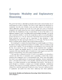 1 Synopsis: Modality and Explanatory Reasoning