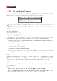 12902 Reverse Polish Notation