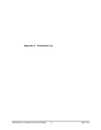 Appendix G - Distribution List