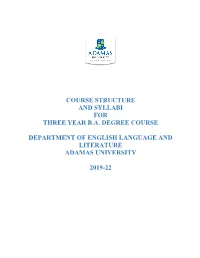 Course Structure and Syllabi for Three Year B.A. Degree Course