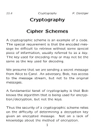 Cryptography Cipher Schemes