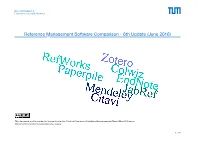 Reference Management Software Comparison - 6Th Update (June 2016)