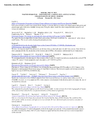 Saturday, May 19, 2012 POSTER SESSION II: PHOTOMETRY, LIGHTCURVE, OCCULTATION, and SIZE/SHAPE of SMALL BODIES 3:50 P.M
