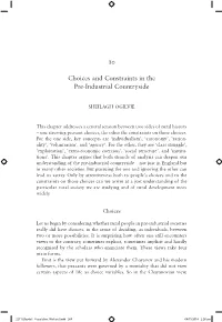 10 Choices and Constraints in the Pre-Industrial Countryside