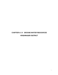 Chapter 4.1.9 Ground Water Resources Krishnagiri District