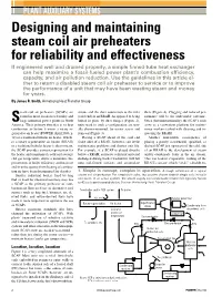 Designing and Maintaining Steam Coil Air Preheaters for Reliability And