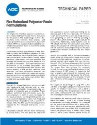 Fire Retardant Polyester Resin Formulations, Continued