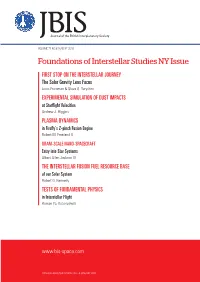 Foundations of Interstellar Studies NY Issue