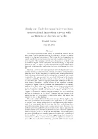 Study On: Tools for Causal Inference from Cross-Sectional Innovation Surveys with Continuous Or Discrete Variables