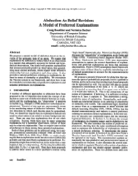 1993-Abduction As Belief Revision: a Model of Preferred Explanations