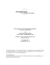 An Investigation of Fraud in Nonprofit Organizations: Occurrences and Deterrents
