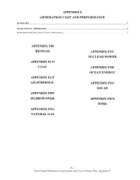 Appendix F Generation Cost and Performance Appendix Fbi Biomass
