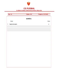 Cg Fudbal Službeni Glasnik Fudbalskog Saveza Crne Gore