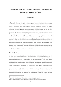 Game Is Not Over Yet: Software Patents and Their Impact on Video Game Industry in Europe