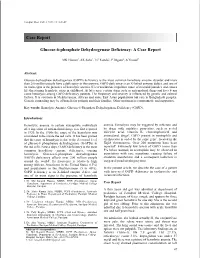 Glucose-6-Phosphate Dehydrogenase Deficiency: a Case Report