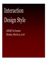 Interaction Design Style