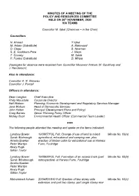 MINUTES of a MEETING of the POLICY and RESOURCES COMMITTEE HELD on 26Th NOVEMBER, 2020 VIA TEAMS