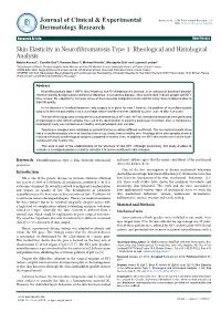 Skin Elasticity in Neurofibromatosis Type 1