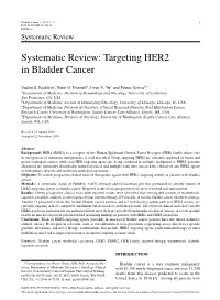 Systematic Review: Targeting HER2 in Bladder Cancer