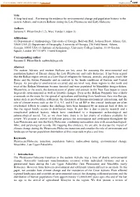 Title a Long Hard Road... Reviewing the Evidence for Environmental Change and Population History in the Eastern Adriatic And