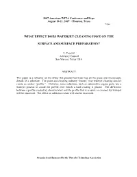 What Effect Does Waterjet Cleaning Have on the Surface And