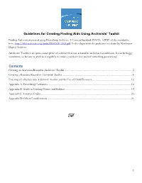 Guidelines for Creating Finding Aids Using Archivists' Toolkit Contents