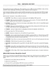 RSS Version History