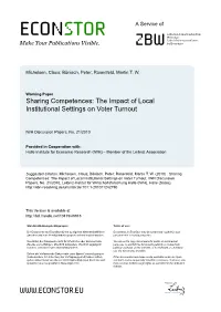 Sharing Competences: the Impact of Local Institutional Settings on Voter Turnout