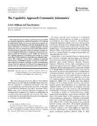 The Capability Approach Community Informatics