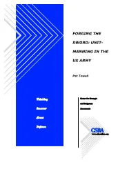 Unit-Manning in the Us Army