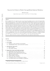 Viscosity from Newton to Modern Non-Equilibrium Statistical Mechanics