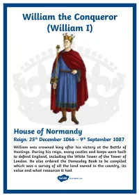 William the Conqueror (William I)