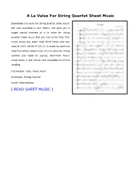 A La Valse for String Quartet Sheet Music