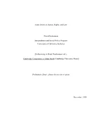 Adam Smith on Justice, Rights, and Law David Lieberman