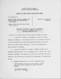 Affidavit of CW Billups in Support of NRC Motion for Summary