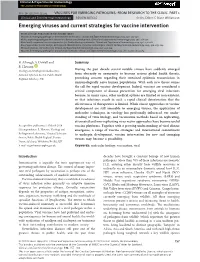 Emerging Viruses and Current Strategies for Vaccine Intervention