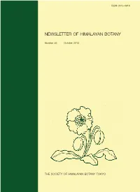 NEWSLETTER of HIMALAYAN BOTANY Number 46 October 2012