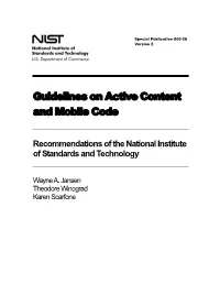 NIST SP 800-28 Version 2 Guidelines on Active Content and Mobile