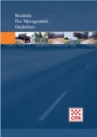 Roadside Fire Management Guidelines Contents CONTENTS