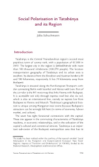 Social Polarisation in Tatabánya and Its Region