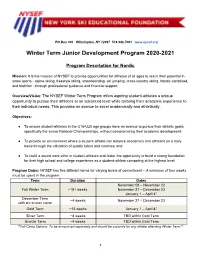 Winter Term Junior Development Program 2020-2021