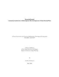 Community Involvement in Redevelopment After the Expiration of Urban Renewal Plans