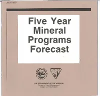 Five Year Mineral Programs Forecast